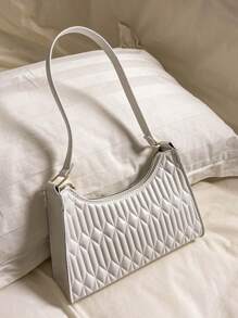 法式利基設計折皺手工芥末棍袋,帶高端感 - 白色 - 查看 1