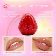 1入12克持久草莓護唇膏底霜 - 保濕豐唇護理，適用於日常使用，情人節禮盒 - #03 紅色 - 查看 4