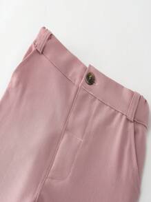 KIMOCAT 年輕男孩3件套西裝套裝，含實色馬甲、長褲和圓點襯衫 - 粉色 - 查看 6