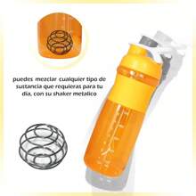 Botella Mezcladora Shaker Gym Deporte Termo Proteina - Naranja - Ver 4