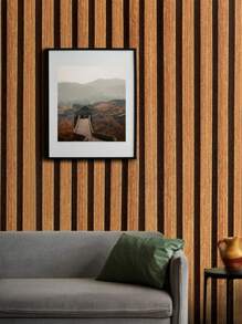 Papel de Parede 3D Auto Adesivo 5m x 45cm – Impermeável, Fácil de Aplicar, Decoração Moderna para Quarto e Sala - listras marrons - Visão 2