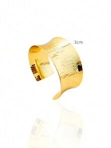 1只歐美極簡主義幾何圖案手鐲,適用於男性或女性參加派對、聚會或度假 - 金黃色 - 查看 11