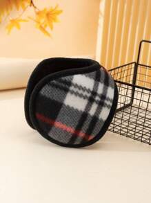 1入非設計款式男女兼用彩色格紋保暖保暖耳套,適用於秋冬季戶外穿著 - 彩色 - 查看 6