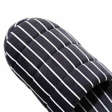 情侶款縱條紋圓頭防滑保暖家居拖鞋,適用於秋冬季節 - 藏蓝色 - 查看 2