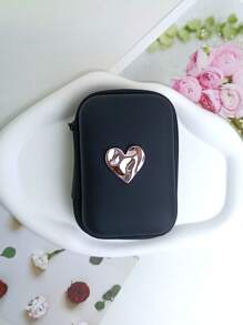 6pcs 3D Pink Heart Shaped Apple Charger Protective Covers And Cable Organizer For Charging And Data Cables