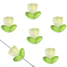 beadia 9mm 10/20入組鬱金香花式燈工玻璃珠，多色燈工花珠 DIY 手鍊珠寶首飾製作用 - 花 - 查看 11