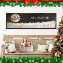 1 Miếng Giáng sinh Đăng trang trí , Và Đến Tất cả A Đêm , Ông già noel Và Xe trượt tuyết , Retro Nhà nông Trang trí , Ông già noel Và Tuần lộc , Lớn tranh sơn dầu Treo tranh , Không có khung - Nhiều màu - Xem 1