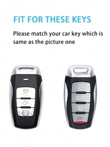 1pc Large Capacity Black Car Key Case For Both Men And Women, With Remote Key Protection - Brown - View 5