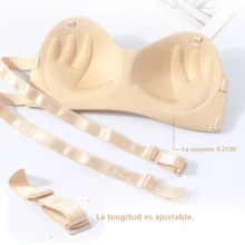 2 Pieza Brasier Sin Varillas Strapless Invisible Push Up Bra - Multicolor - Ver 6