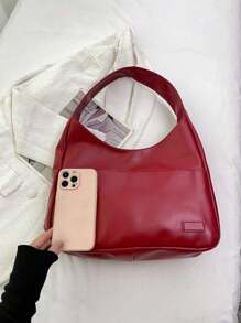 Lightweight,Business Casual Versatile Retro Style Slouchy Wind Shoulder Bag, Fashionable Bucket Bag , Burgundy Bag, Bag, & New Year Ideal Gift Gift Bag For Teen Girls Women College Student,Rookies & White-Collar Workers Perfect For Office,Work ,Business,Commute,College,Middle School, High School, Fashionable Burgundy Bag - Burgundy - View 6