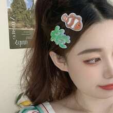 2入組亞克力海洋系列髮夾,用於留刘海的发夹,女孩頭飾