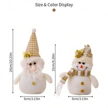 Santa's Joy: White Snowman Christmas Decoration, Plush Santa Claus Toy - Perfect Christmas Gift And Festive Decoration - White - View 7