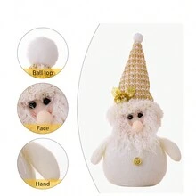 Santa's Joy: White Snowman Christmas Decoration, Plush Santa Claus Toy - Perfect Christmas Gift And Festive Decoration - White - View 8