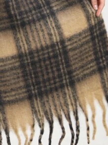 1條中性純色圍巾,簡單針織冬季圍巾,厚實經典,彩虹圍巾選擇 - 駝色 - 查看 3