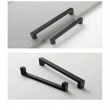 現代風格128mm孔距黑色鋁合金把手,適用於衣櫥、家具、櫥櫃、抽屜