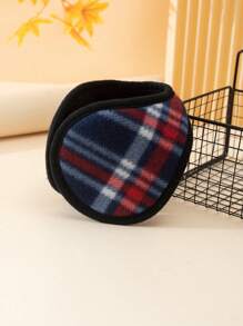 1入隨機剪裁格紋保暖耳套頭帶,厚實可愛設計,適合戶外冬季穿著,男女適用 - 彩色 - 查看 6