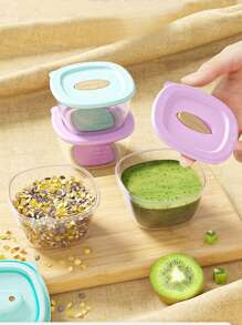 4 件便携式婴儿食品储存容器，密封，用于储存零食、婴儿食品