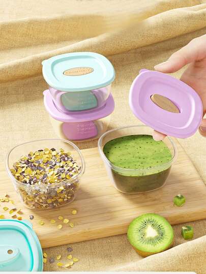 4 件便携式婴儿食品储存容器，密封，用于储存零食、婴儿食品