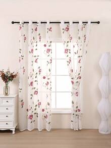 1 Miếng Tươi Phong cách Thêu Khăn tắm Trang trí Hoa mỏng Rèm - Nhiều màu - Xem 3