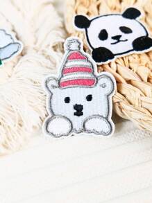 6 miếng vá họa tiết động vật hoạt hình bằng sắt, miếng vá may polyester hiện đại cho gia đình - Đỏ - Xem 5