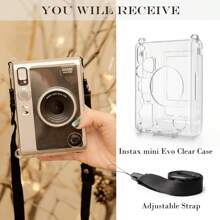 Mini Evo Case - PC  Protective Clear Camera Case - Mini EVO Hard Carrying Case Cover With Shoulder Strap