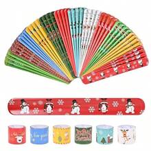 12入組/24入組/36入組隨機聖誕老人馴鹿圓形派對手鍊腕帶拍帶拼圖玩具生日派對禮物聖誕禮品 - 彩色 - 查看 6