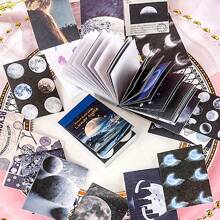 50入組/包星空主題美感貼紙,和紙製日記裝飾,電話、筆記本電腦、剪貼簿、塗鴉、拼貼用的 Diy 裝飾材料,創意藝術設計 - 藍色 - 查看 1