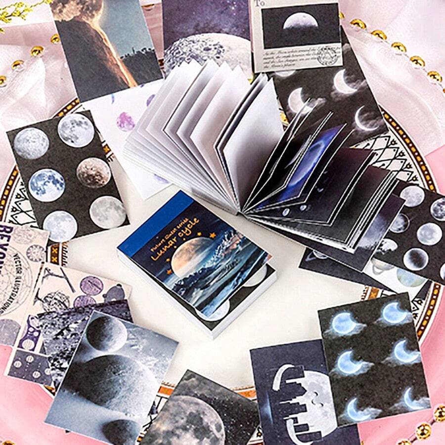 50入組/包星空主題美感貼紙,和紙製日記裝飾,電話、筆記本電腦、剪貼簿、塗鴉、拼貼用的 Diy 裝飾材料,創意藝術設計 - 藍色 - 查看 1