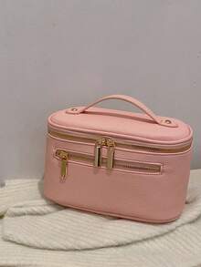 Simple And Fashionable Portable Cosmetic Bag - Pink - View 3
