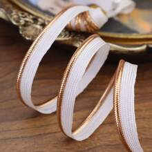 ZNZAKKA 5碼玫瑰金色邊飾裝飾線,用於縫紉偏心帶,縫紉邊緣裝飾線,針織墊子、坐墊、衣服 - 玫瑰金 - 查看 1