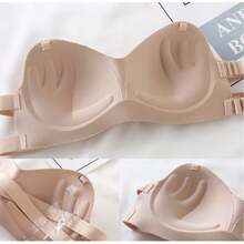2 Pieza Brasier Sin Varillas Strapless Invisible Push Up Bra - Multicolor - Ver 4