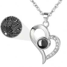 1 Stück Projektions-Halskette "Ich liebe dich in 100 Sprachen" Anhänger Schmuck für Liebhaber, Freundin, Paar, romantische, süße Accessoires, Muttertag, Valentinstag Geschenk (ohne Geschenkbox), Mama, Mutter, Muttertag, Geschenk