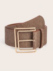 1 件女式牛仔宽皮带，带方形扣，适合派对