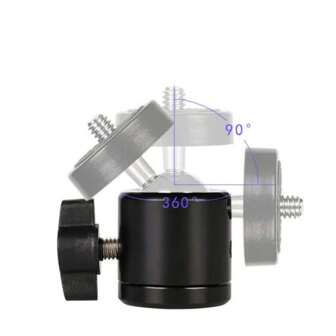 三孔雲台金屬小雲台1/4接口三腳架金屬球360度雲台攝影配件