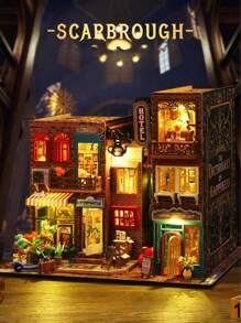 一件手工組裝的 Diy 木製書形房屋模型,送給 Skabro 的理想禮物,臥室客廳裝飾,家居裝飾品,作為聖誕節送給朋友或家人的創意禮物 - 彩色 - 查看 3