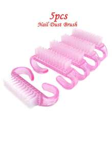 5入組指甲刷,美甲工具,適用於手指甲和腳指甲,柔軟的除塵器,塑料清潔刷,迷你美甲除塵刷,清潔指甲刷,美甲清潔工具
