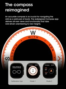 Reloj inteligente u11 smartwatch serie de brújula lsland 9 reloj deportivo llamada Bluetooth monitoreo de salud de fitness - Gris - Ver 4