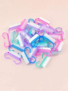 5 件套指甲刷套裝、美甲工具、用於指甲和足部清潔的軟刷、塑膠指甲清潔刷、小灰塵刷、指甲清潔工具 - 紫色 - 查看 3