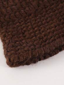 1頂女式簡約針織漁夫帽，秋冬休閒桶帽，手工鉤織針織帽，時尚日常穿著