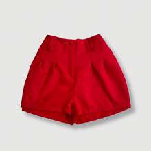 Short Feminino Social Alfaiataria Elegante Pluz Size Midsize - Vermelho - Visão 1