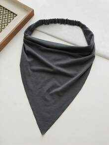 2pcs Women's Solid Color Elastic Triangle Headscarf, Simple Turban Headband, Fashion Head Wrap Gift, Suitable For Daily Use - Multicolor - View 4