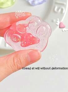 1 Pieza Juguete Squishy Transparente, Lavable, Creativo En Forma De Pata De Gato Con Brillo, Alivia El Estrés