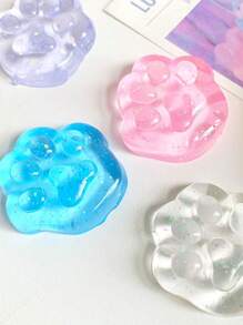 1 Pieza Juguete Squishy Transparente, Lavable, Creativo En Forma De Pata De Gato Con Brillo, Alivia El Estrés