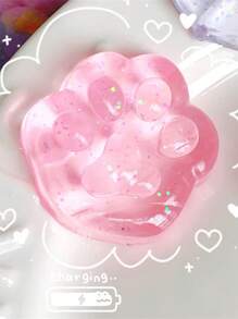 1 Pieza Juguete Squishy Transparente, Lavable, Creativo En Forma De Pata De Gato Con Brillo, Alivia El Estrés
