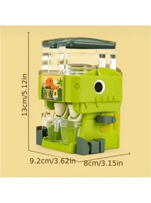 1入組粉色恐龍兒童雙重噴泉模擬家庭玩具,迷你模擬廚房套裝果汁飲料冷卻器玩具 - 粉色 - 查看 6