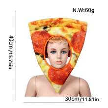 1pc, Pizza Costume Hat Prop, Food Party Prop Hat Deco,Funny Prop Gift Party Wearing,Crazy Hat Day,Cute Funny Novelty Mask Cap Photo Props Dress Up Hat Cosplay Costume Headgear - pizza - View 2
