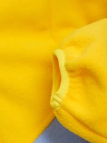 加厚絨毛外套適合幼童男孩,秋冬季節穿著 - 黃色 - 查看 4