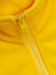 加厚絨毛外套適合幼童男孩,秋冬季節穿著 - 黃色 - 查看 3