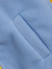 加厚絨毛外套適合幼童男孩,秋冬季節穿著 - 黃色 - 查看 5