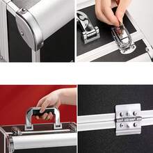 1 件化妝盒化妝盒附 4 托盤化妝品和工具化妝品收納盒可上鎖女孩化妝品收納盒 - 黑色 - 查看 9